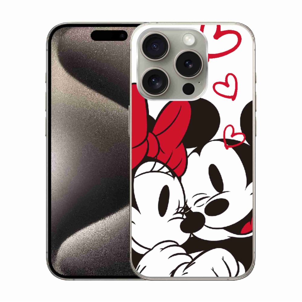 Gélový kryt mmCase na iPhone 15 Pro - minnie a mickey