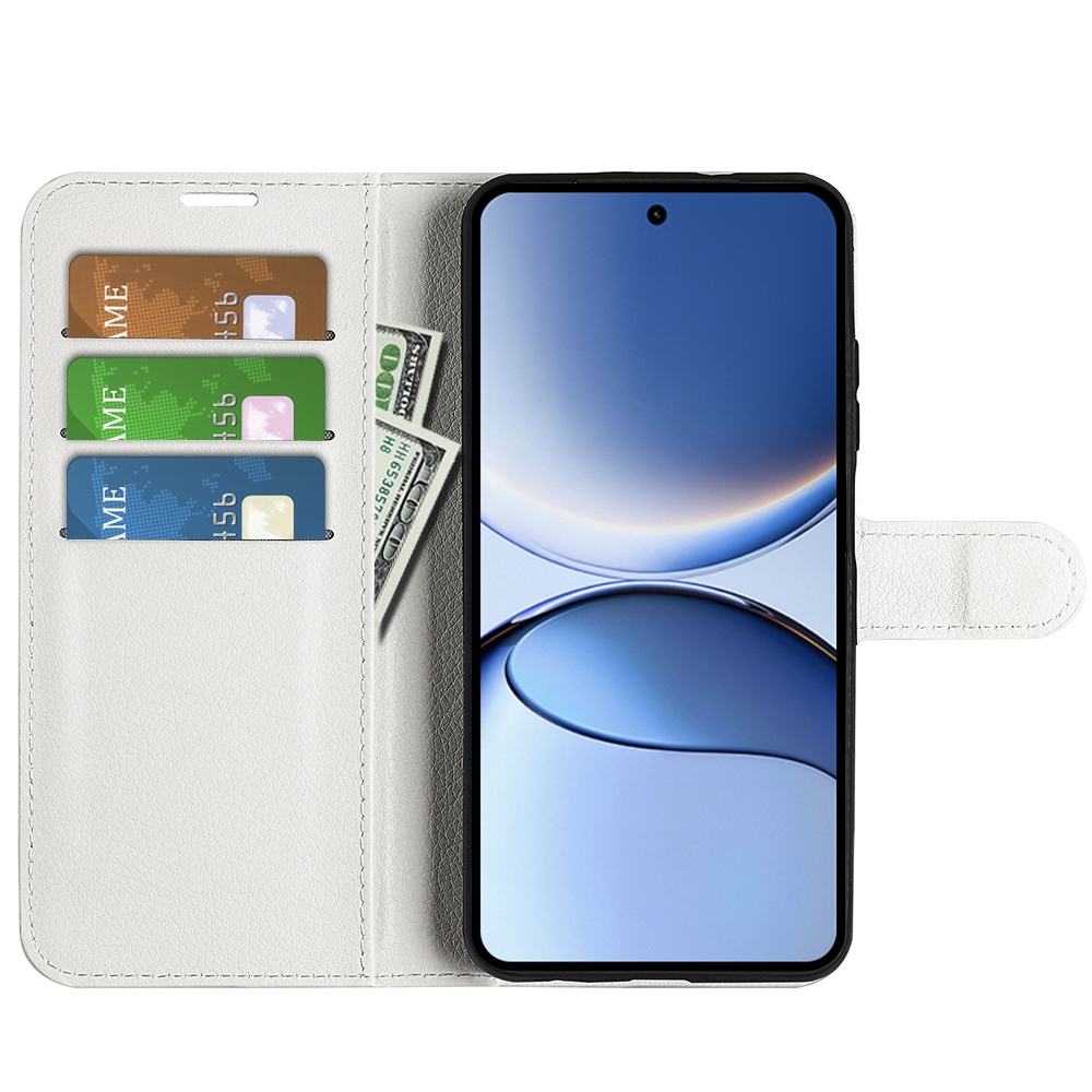 Litchi knižkové púzdro na Xiaomi Poco F7 5G - biele