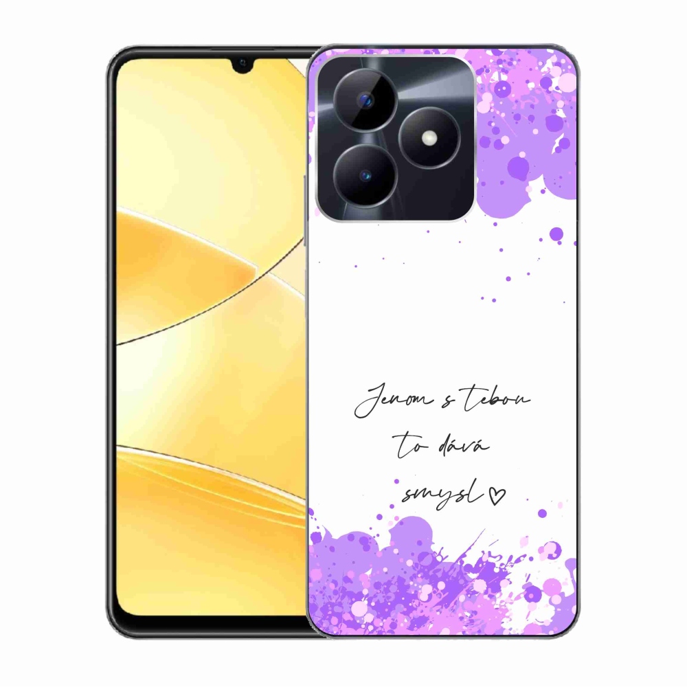 Gélový kryt mmCase na Realme C51/C53 - zamilovaný text biele pozadie