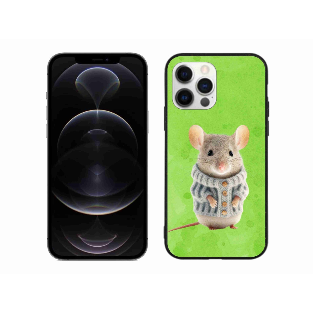 Gélový kryt mmCase na iPhone 12 Pro Max - myška vo svetri