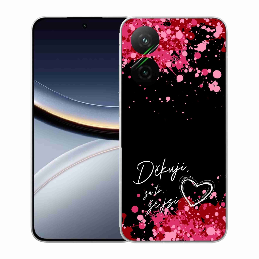 Gélový kryt mmCase na Xiaomi Poco F7 5G - zamilovaný text 2 čierne pozadie