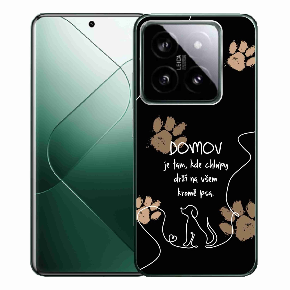 Gélový kryt mmCase na Xiaomi 14 Pro - psí motív čierne pozadie