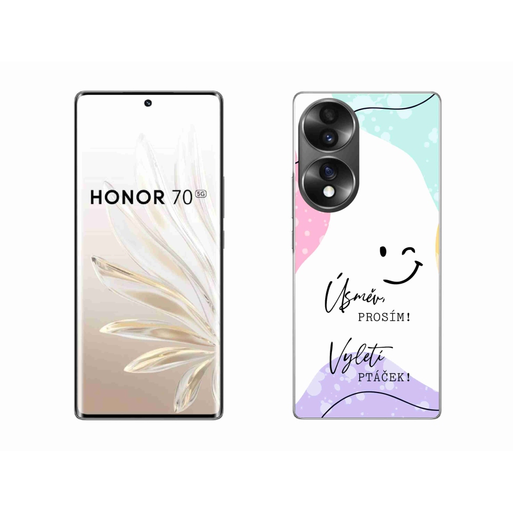 Gélový kryt mmCase na Honor 70 - vtipný text 4 biele pozadie