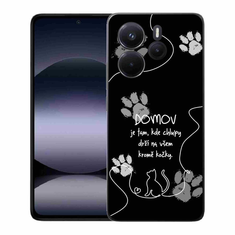 Gélový kryt mmCase na Xiaomi Redmi Note 14 - mačacie motív čierne pozadie