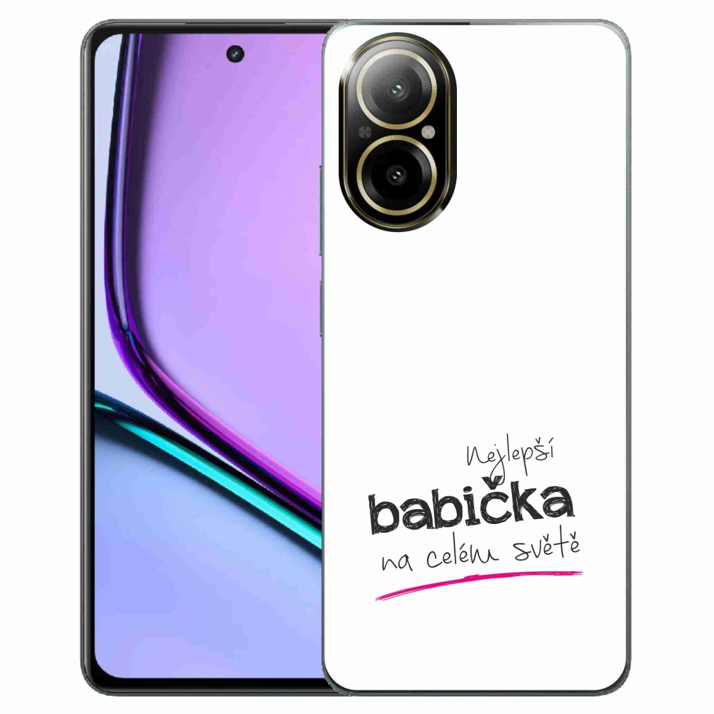 Gélový kryt mmCase na Realme C67 - najlepšia babička 4 biele pozadie