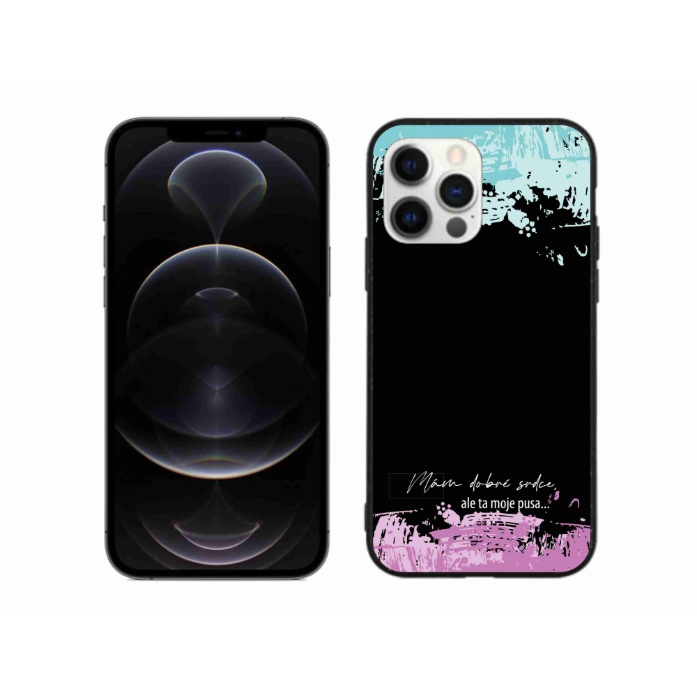 Gélový kryt mmCase na iPhone 12 Pro Max - vtipný text 3 čierne pozadie