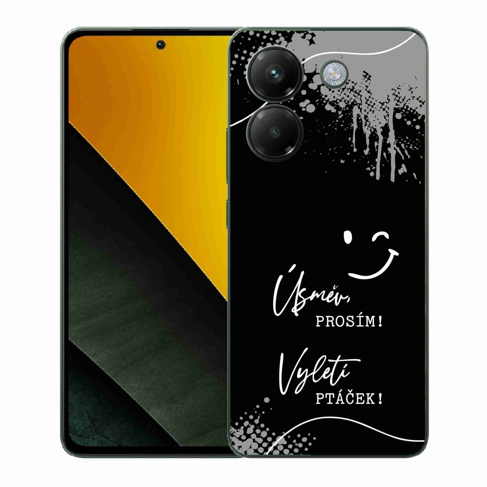 Gélový kryt mmCase na Xiaomi Poco M7 Pro 5G - vtipný text 4 čierne pozadie
