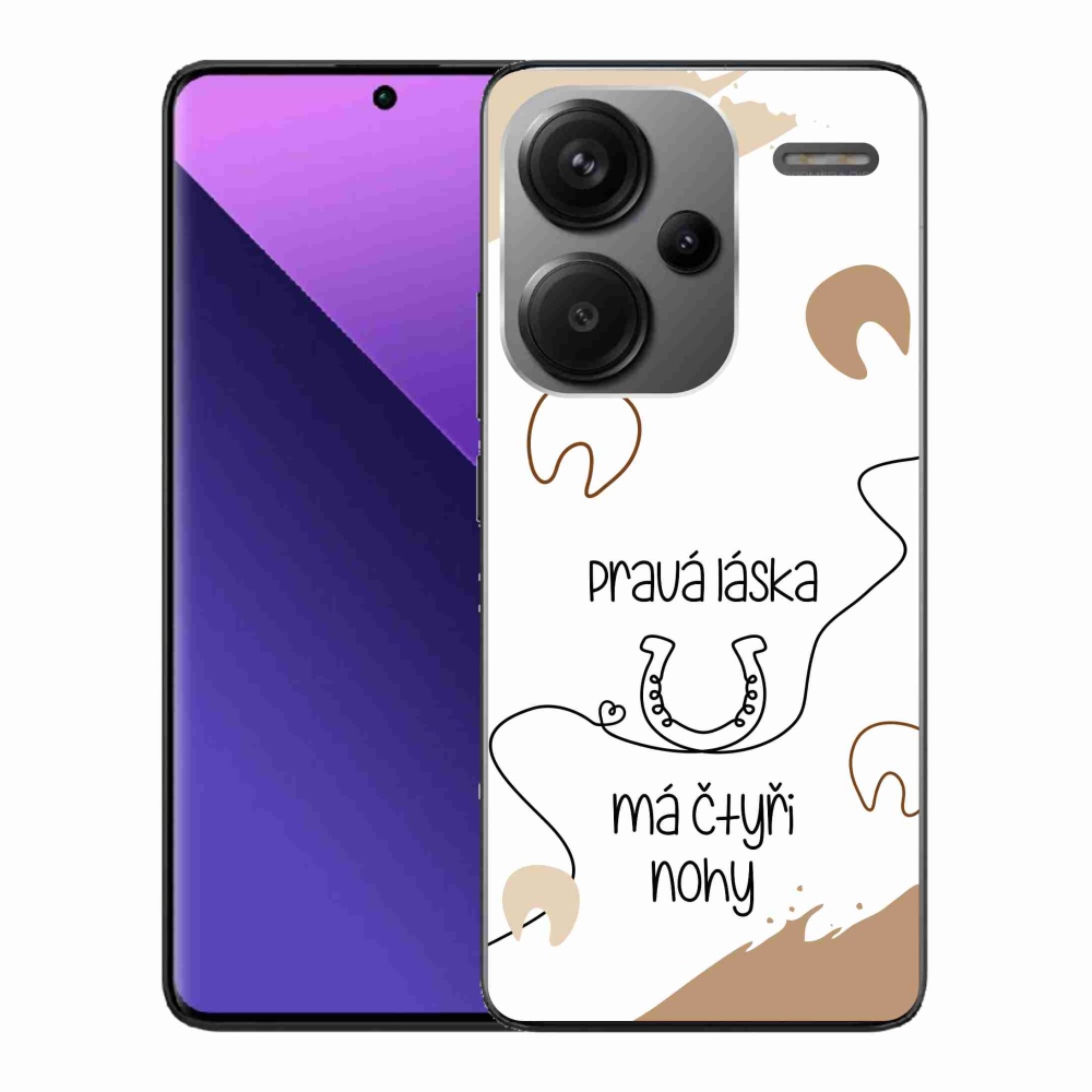 Gélový kryt mmCase na Xiaomi Redmi Note 13 Pro+ 5G - konský motív biele pozadie