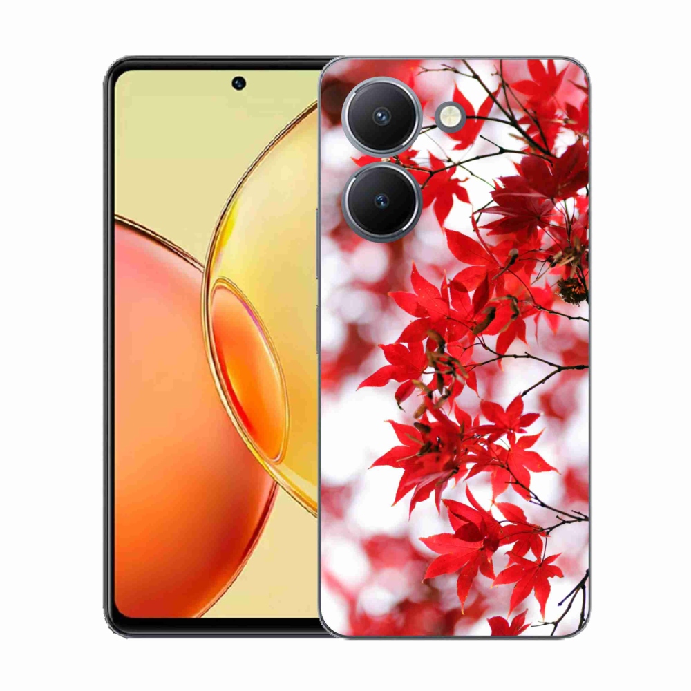 Gélový kryt mmCase na Vivo Y36 - červené listy