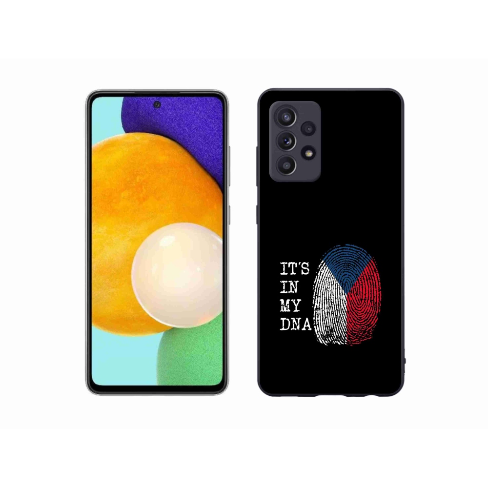 Gélový kryt mmCase na Samsung Galaxy A52s 5G - vlajka odtlačok prsta čierne pozadie