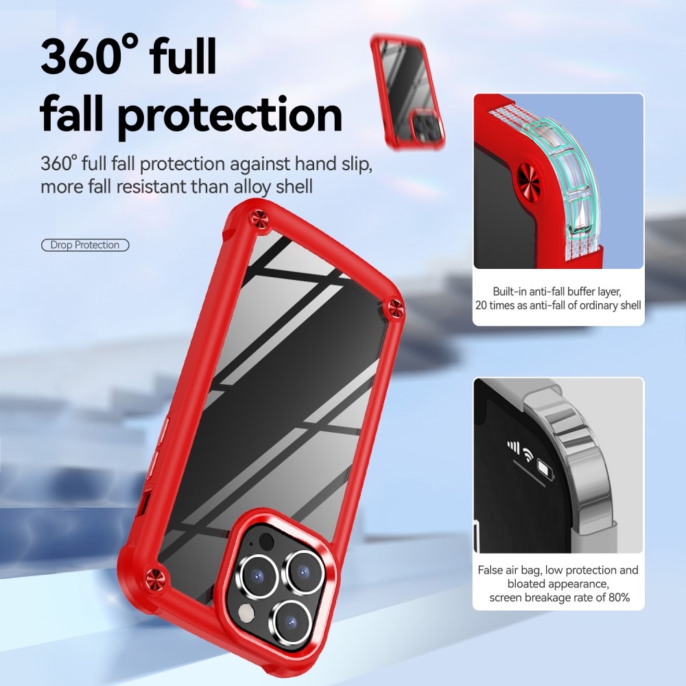Gélový obal s pevným chrbtom na iPhone 15 Pro Max - červený