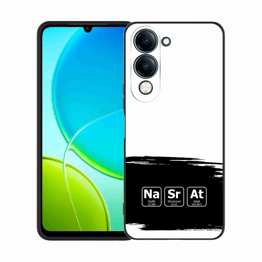 Gélový kryt mmCase na Vivo Y29s 5G - chemické prvky čiernobiele pozadie