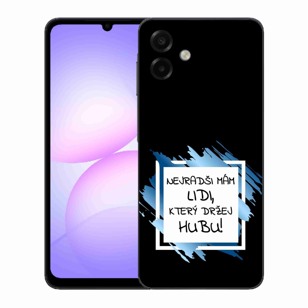 Gélový kryt mmCase na Samsung Galaxy A07 4G - vtipný text 7 bieločierne pozadie