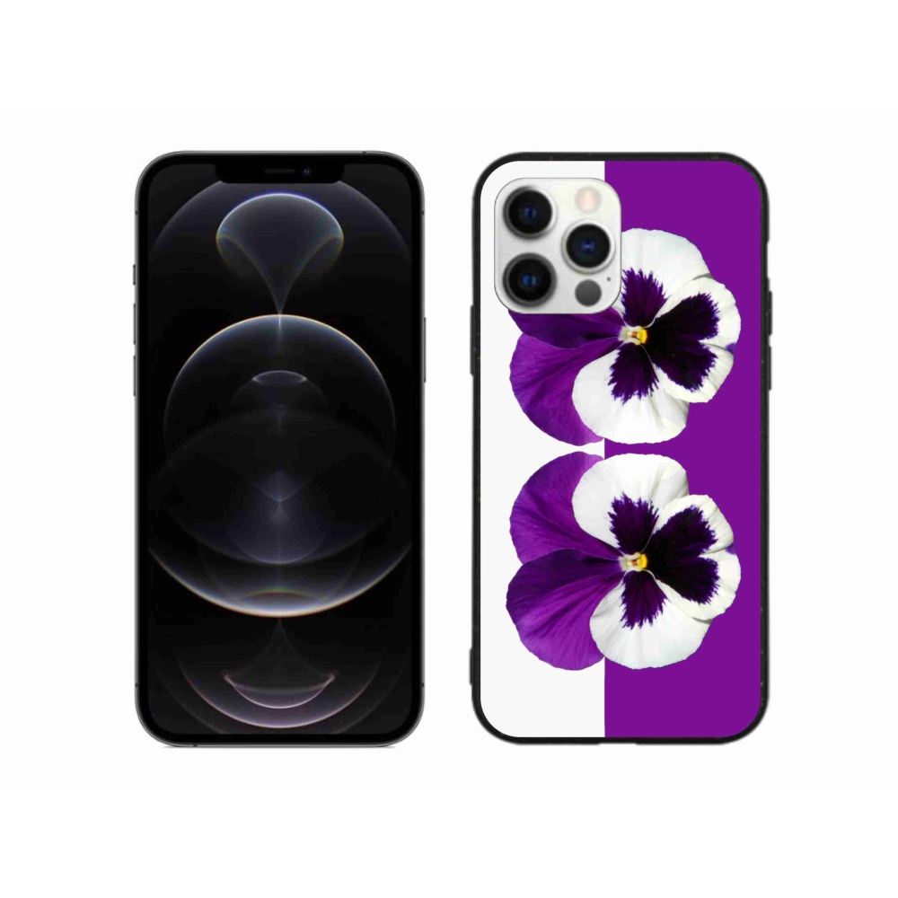 Gélový kryt mmCase na iPhone 12 Pro Max - fialovobiely kvet