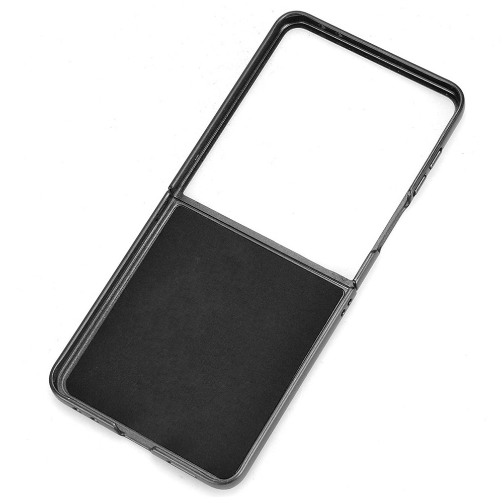 Combi plastový kryt s umelou kožou na Samsung Galaxy Z Flip7 5G - čierny