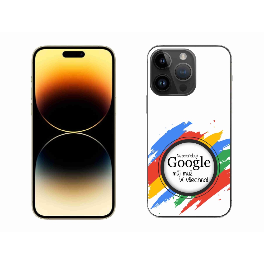 Gélový kryt mmCase na iPhone 14 Pro Max 6.7 - muž vie všetko biele pozadie