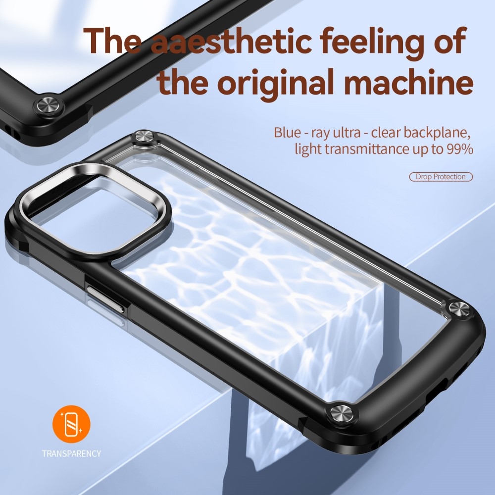 Gélový obal s pevným chrbtom na iPhone 15 Pro Max - čierny