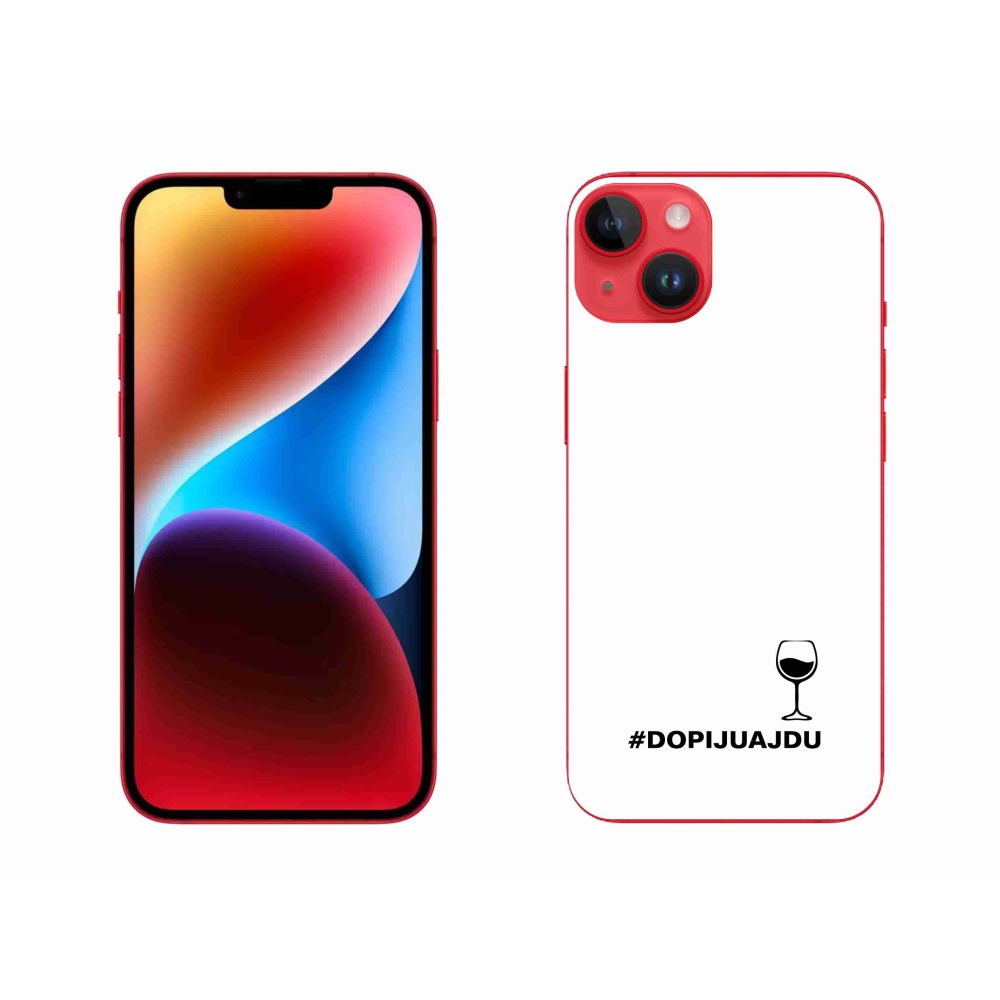 Gélový kryt mmCase na iPhone 14 Plus - vínny motív biele pozadie