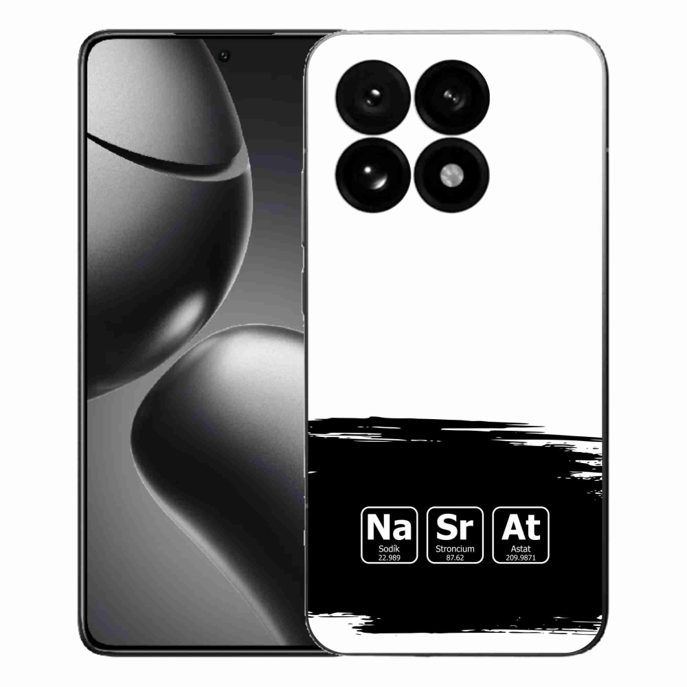 Gélový kryt mmCase na Xiaomi 15T - chemické prvky čiernobiele pozadie
