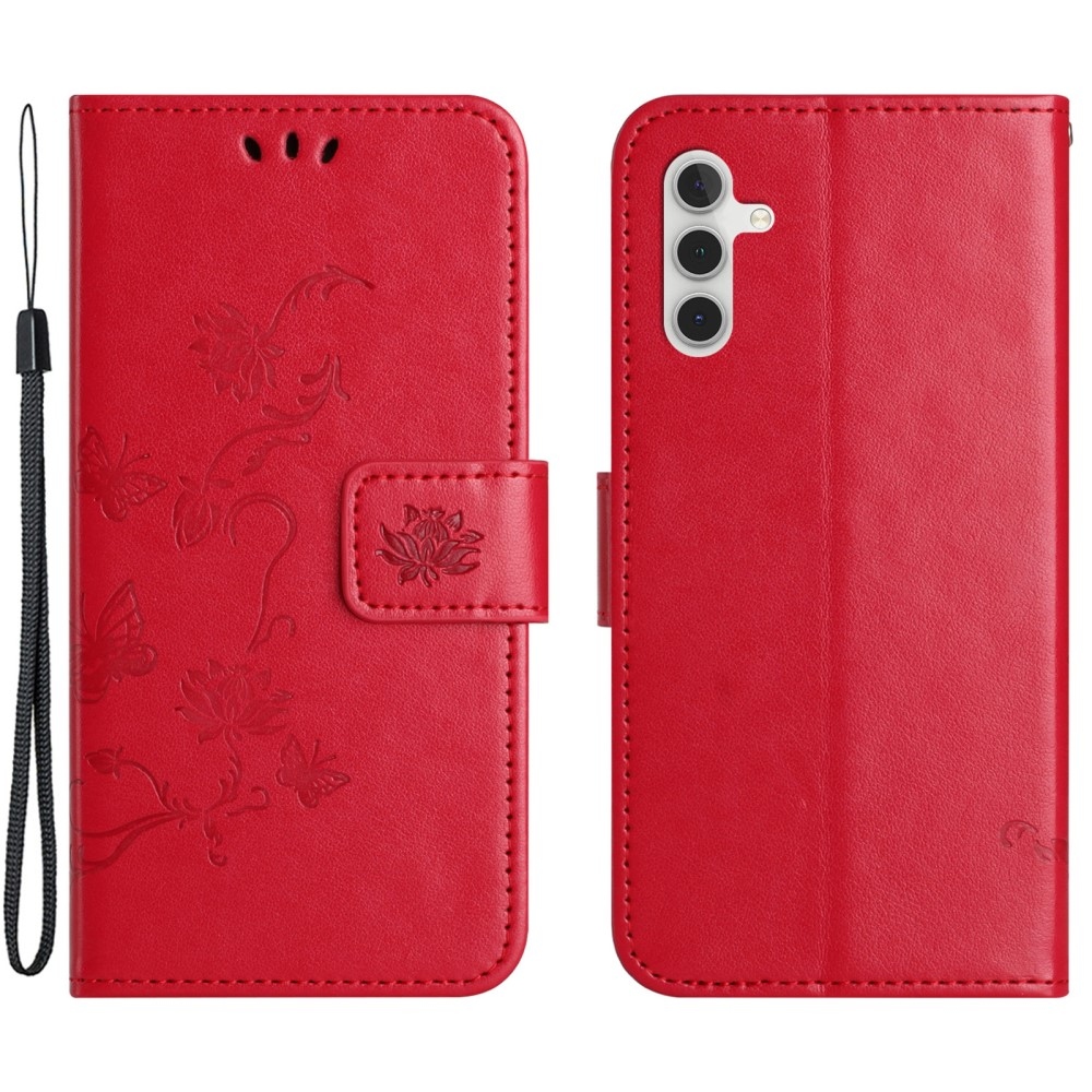 Flower knižkové púzdro na Samsung Galaxy A35 5G - červené