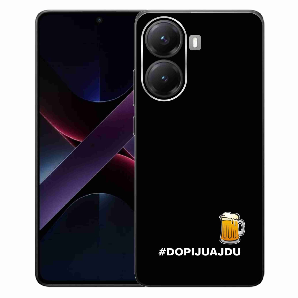 Gélový kryt mmCase na Xiaomi Poco X7 Pro 5G - pivný motív 1 čierne pozadie