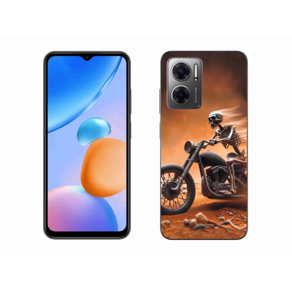 Gélový kryt mmCase na Xiaomi Redmi 10 5G - kostra na motorke