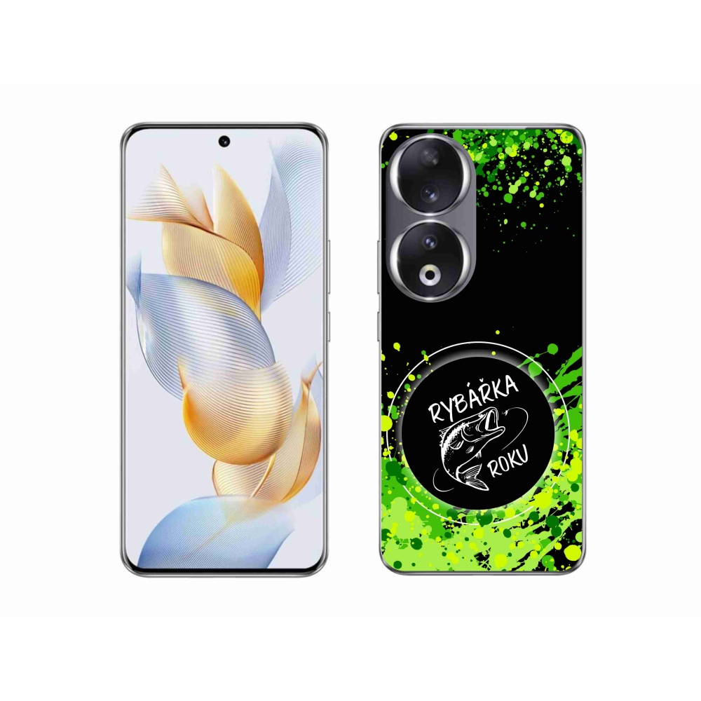 Gélový kryt mmCase na Honor 90 - rybárka roku čierne pozadie