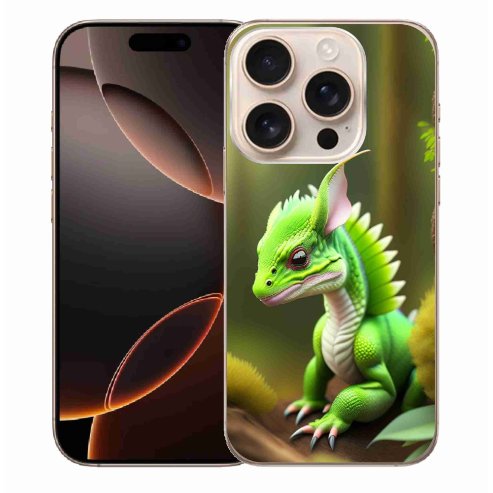 Gélový kryt mmCase na iPhone 16 Pro Max - zelený dráčik