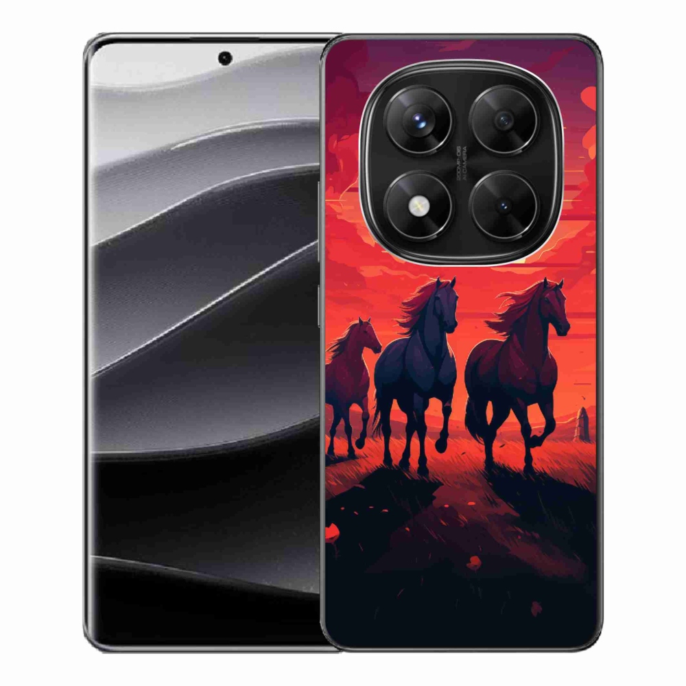 Gélový kryt mmCase na Xiaomi Redmi Note 14 Pro 5G/Poco X7 5G - koně a západ slunce