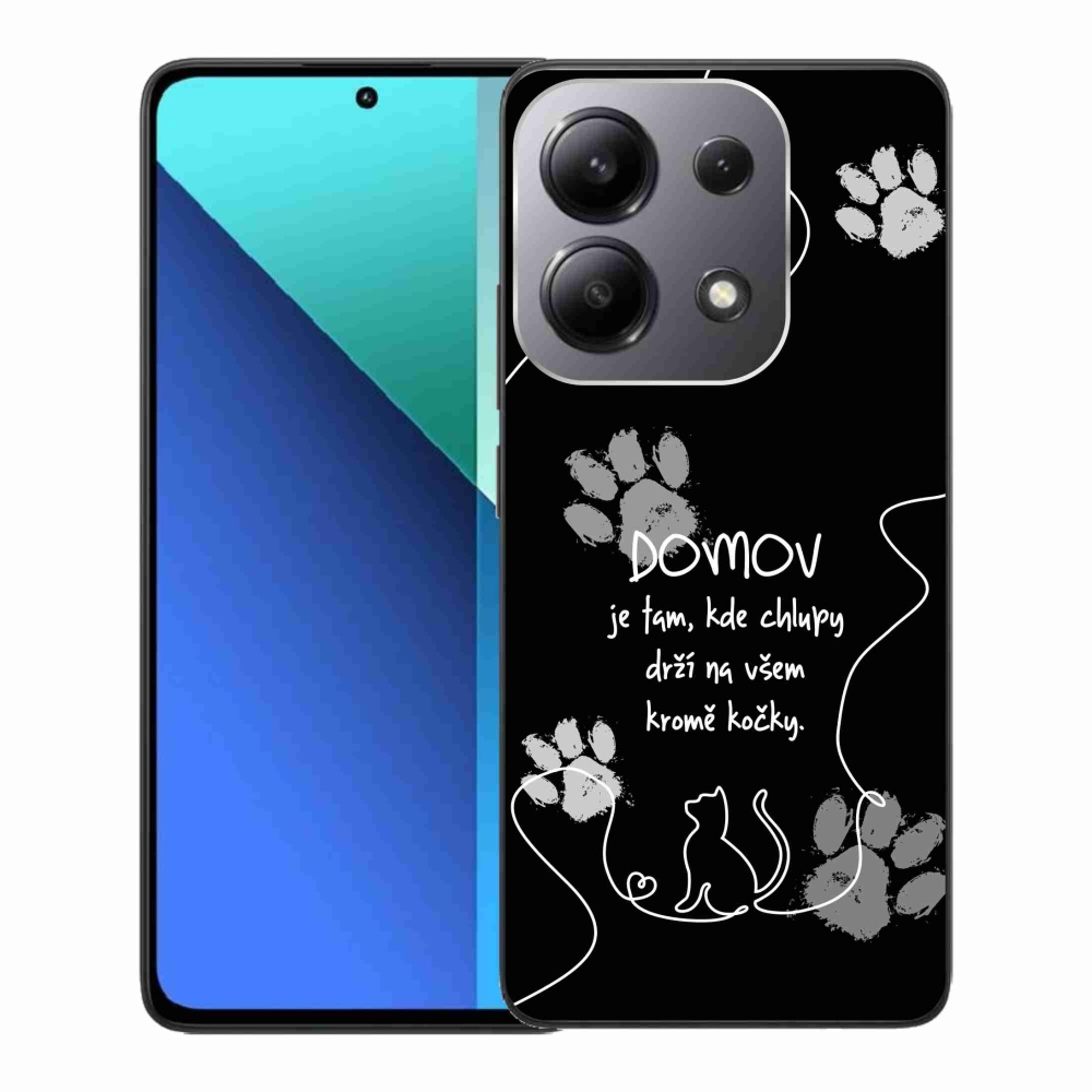 Gélový kryt mmCase na Xiaomi Redmi Note 13 - mačacie motív čierne pozadie