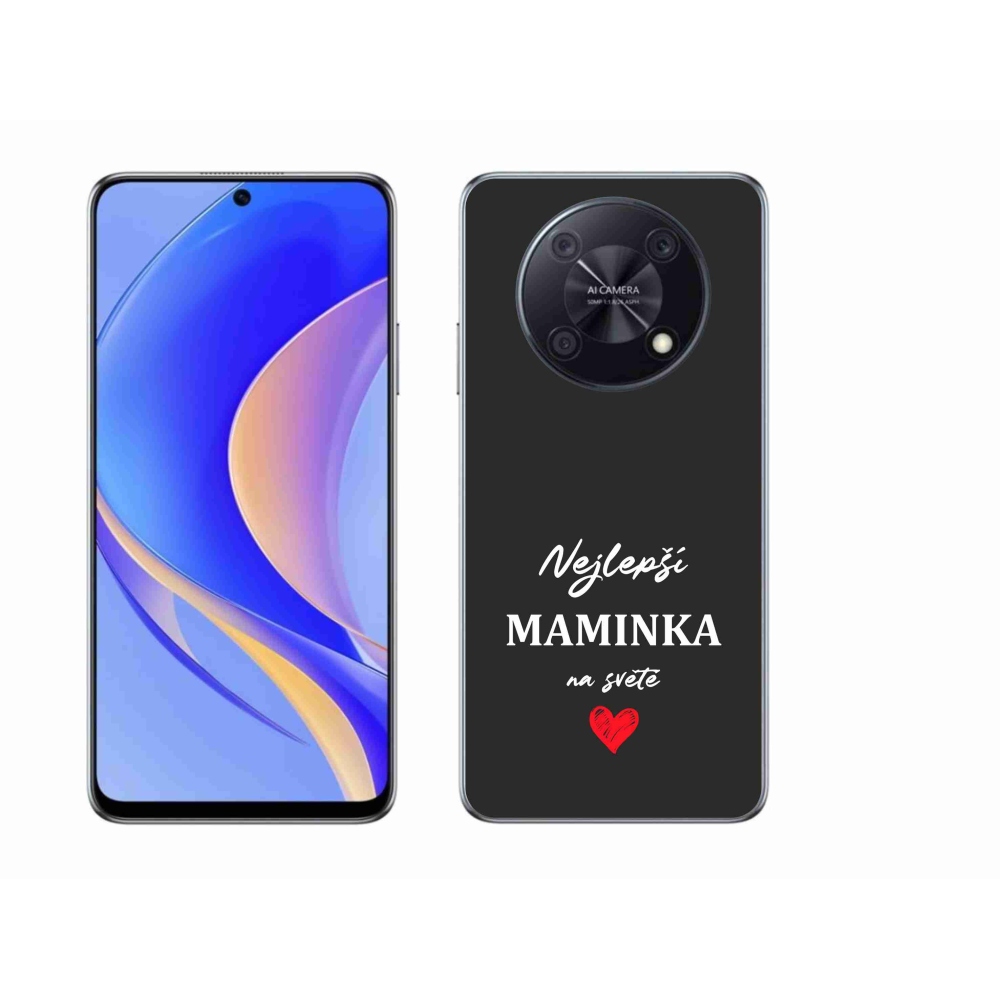 Gélový kryt mmCase na Huawei Nova Y90 - najlepšia mamička 1 čierne pozadie