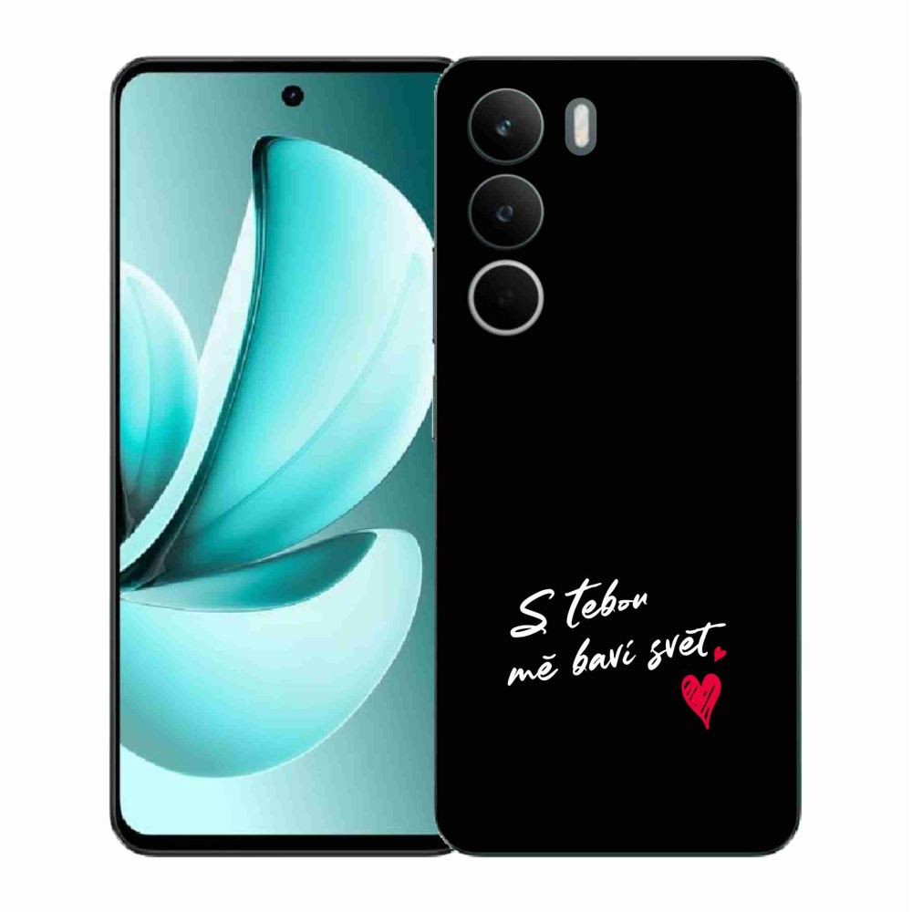 Gélový kryt mmCase na Realme C71 - zamilovaný text 1 čierne pozadie