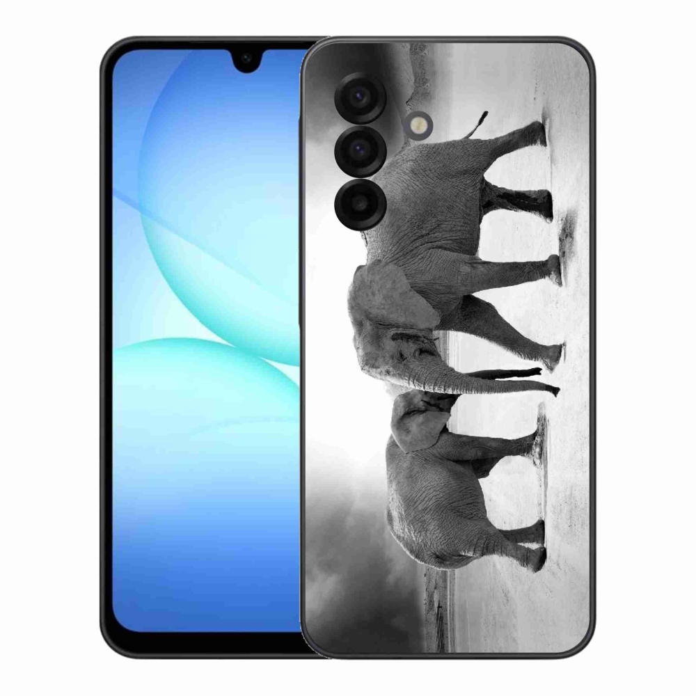 Gélový kryt mmCase na Samsung Galaxy A17 4G/5G - čiernobieli slony