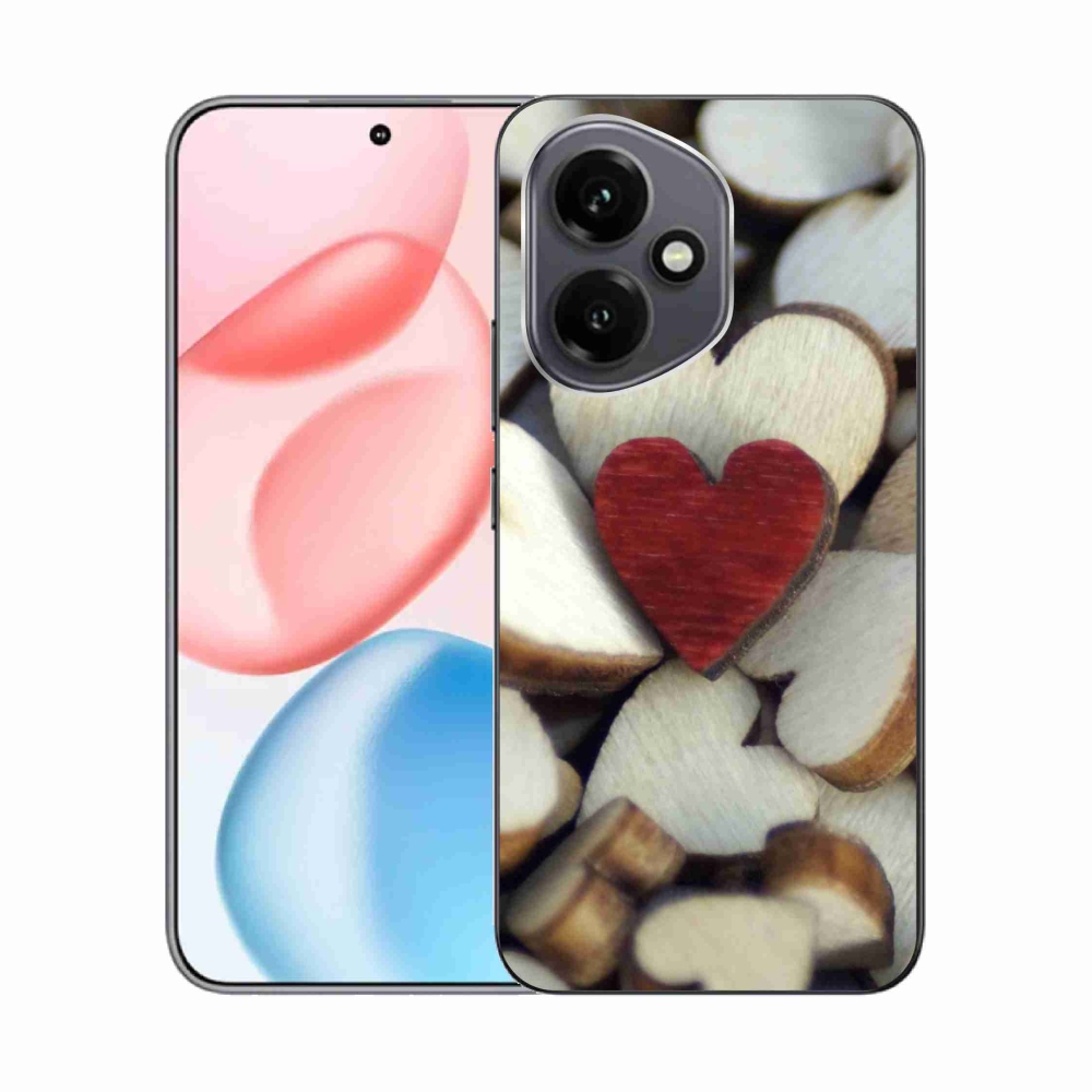 Gélový kryt mmCase na Honor 400 - gravírované červené srdce
