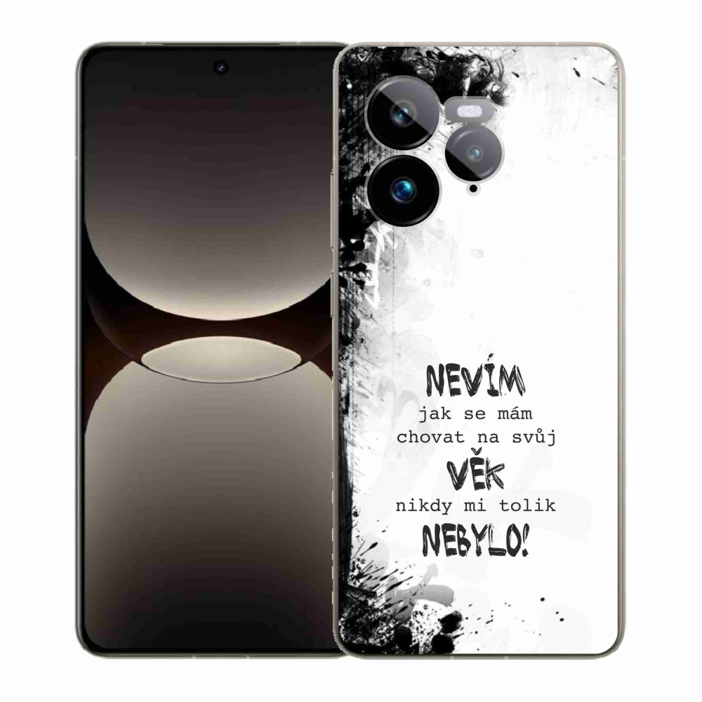 Gélový kryt mmCase na Realme GT 7 Pro 5G - vtipný text 14 biele pozadie