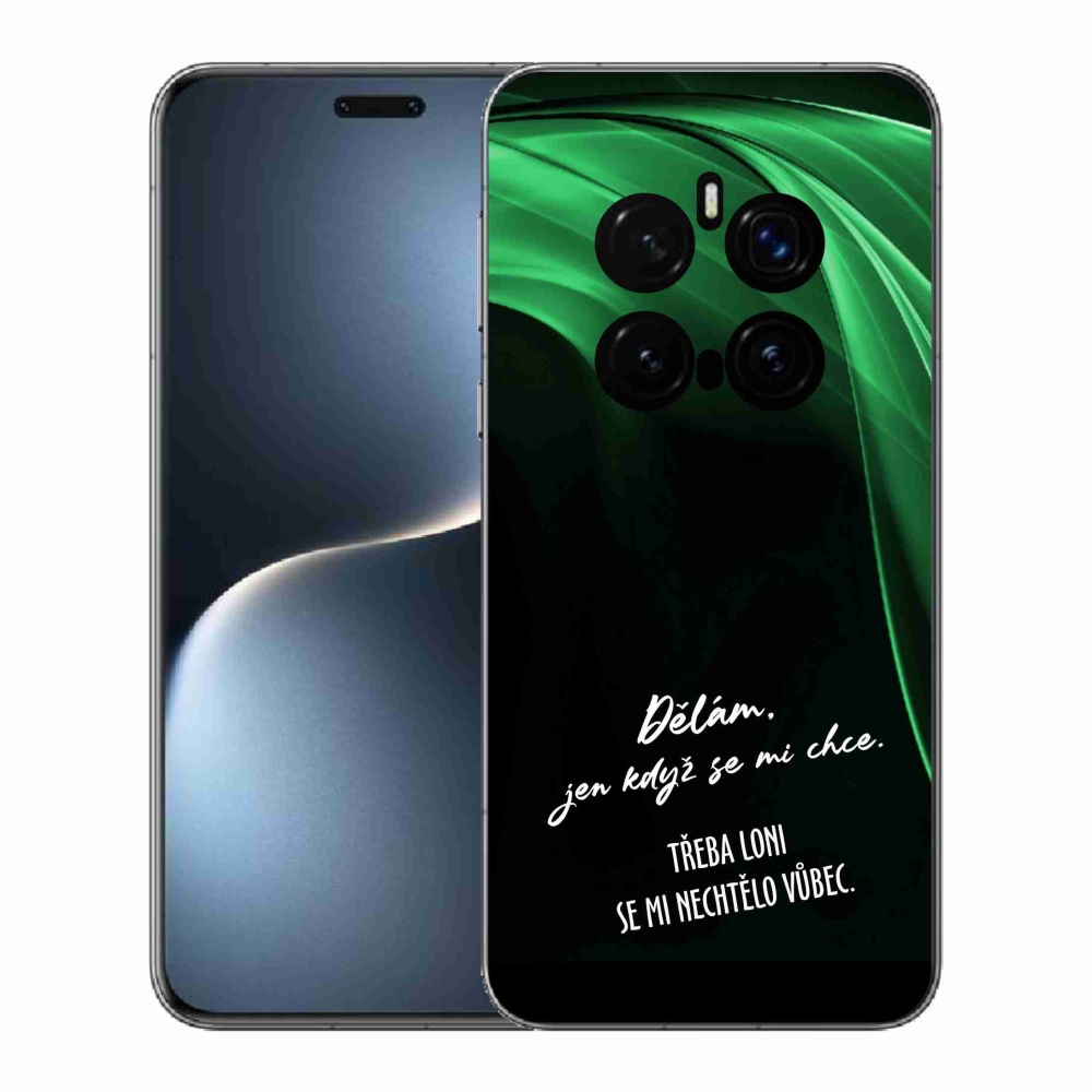 Gélový kryt mmCase na Honor Magic 7 Pro 5G - vtipný text 12 čierne pozadie