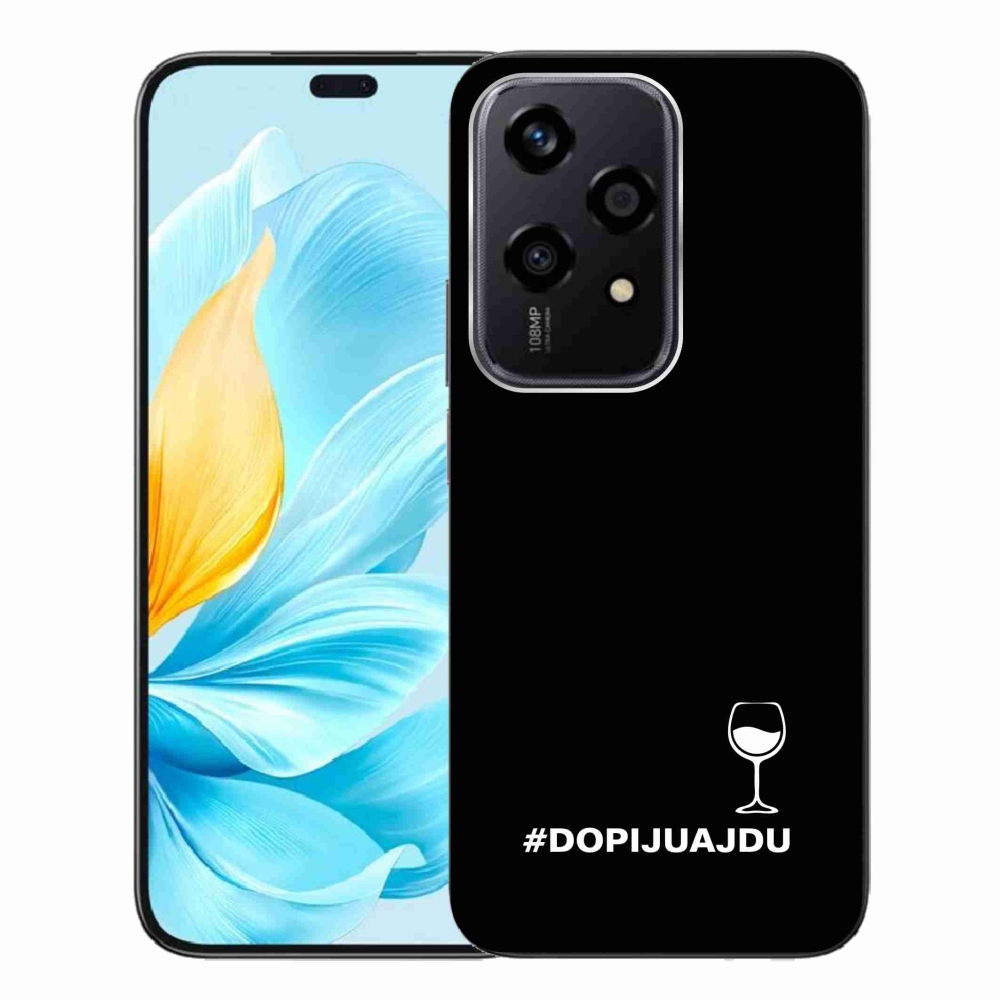 Gélový kryt mmCase na Honor 200 Lite 5G - vinný motív čierne pozadie