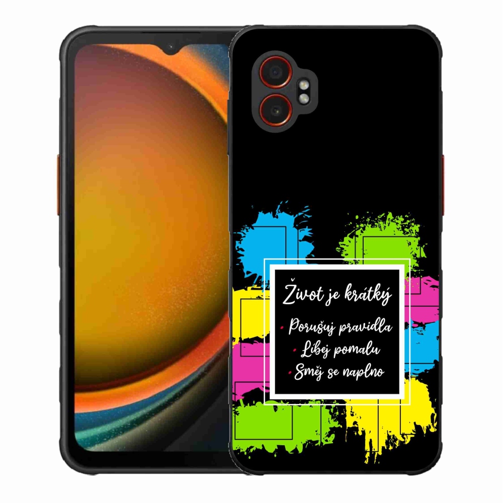 Gélový kryt mmCase na Samsung Galaxy Xcover 7 Pro - citát 5 čierne pozadie