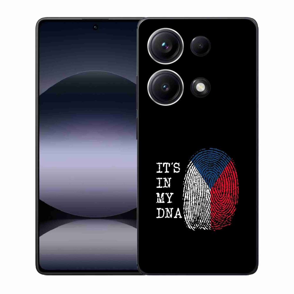 Gélový kryt mmCase na Xiaomi Redmi Note 14S - vlajka odtlačok prsta čierne pozadie