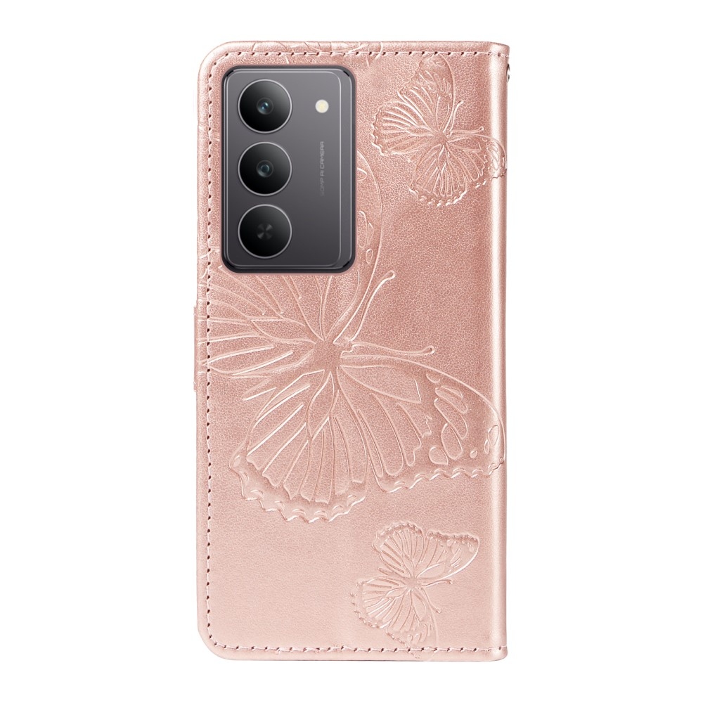 Big Butterfly knižkové púzdro na Realme C75 - ružovozlaté