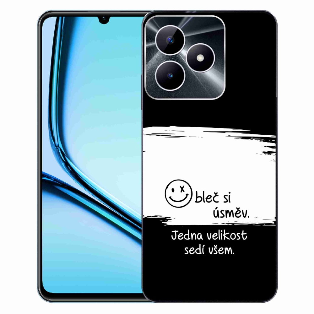 Gélový kryt mmCase na Realme Note 50 - vtipný text 8 bieločierne pozadie
