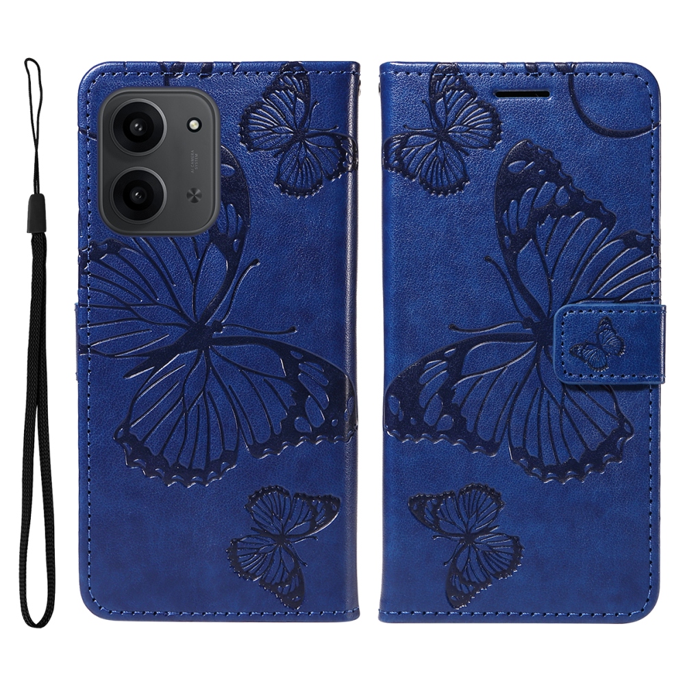 Big Butterfly knižkové púzdro na Xiaomi Redmi 15C 4G/5G (173mm) - modré