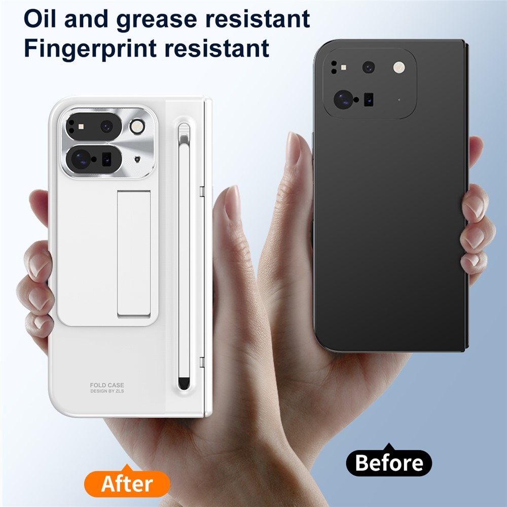 Hinge plastový kryt so stylusom a ochranou displeja na Google Pixel 10 Pro Fold - biely