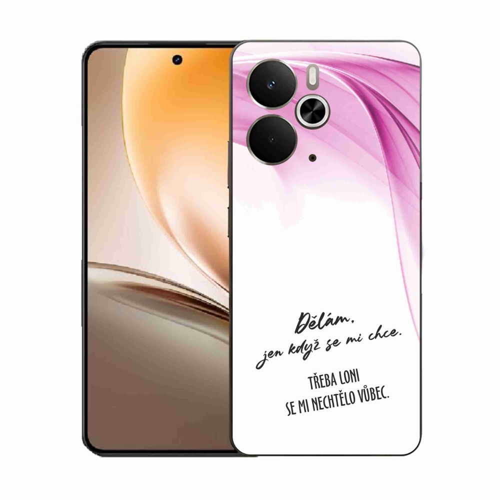 Gélový kryt mmCase na Realme 14 5G - vtipný text 12 biele pozadie