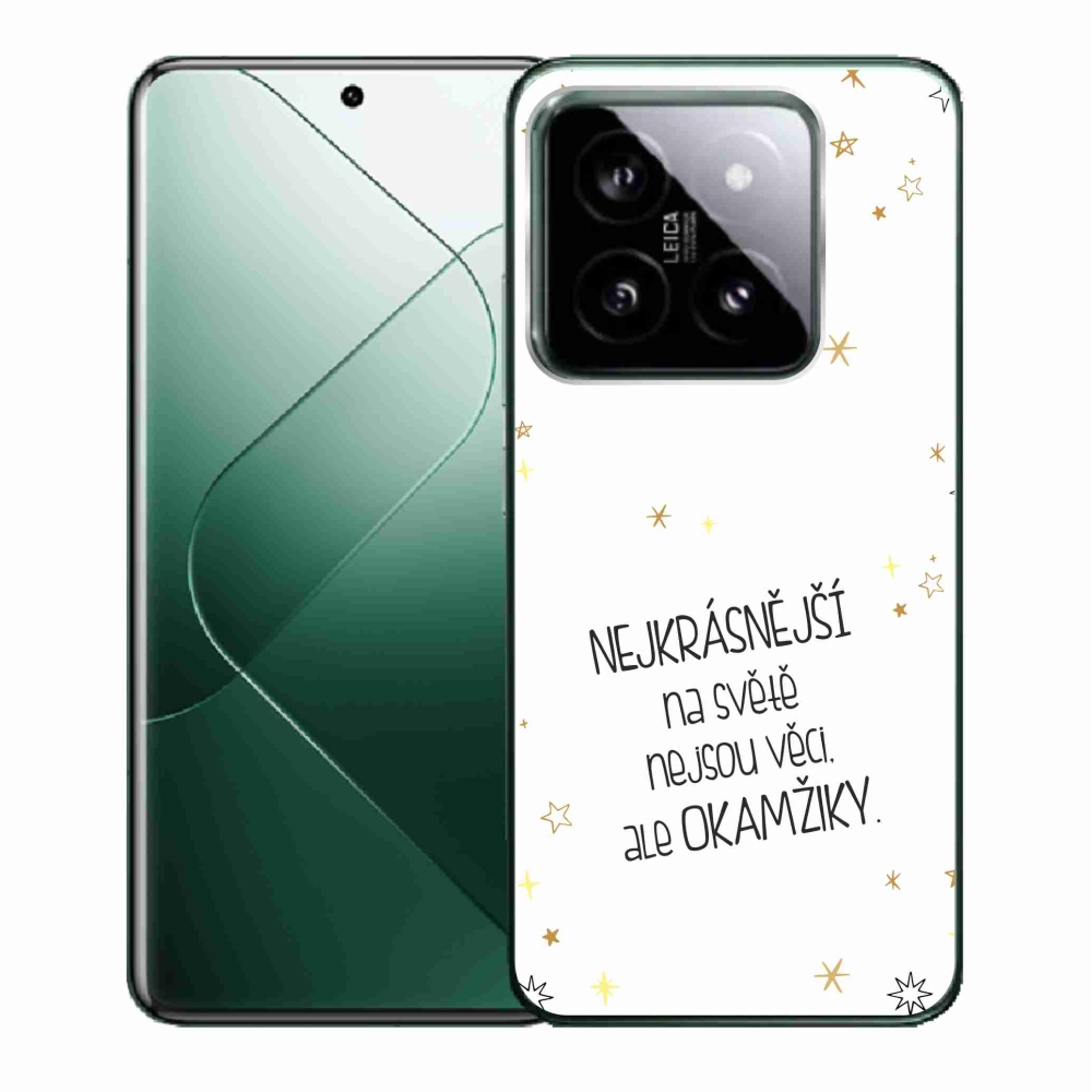 Gélový kryt mmCase na Xiaomi 14 - citát 4 biele pozadie