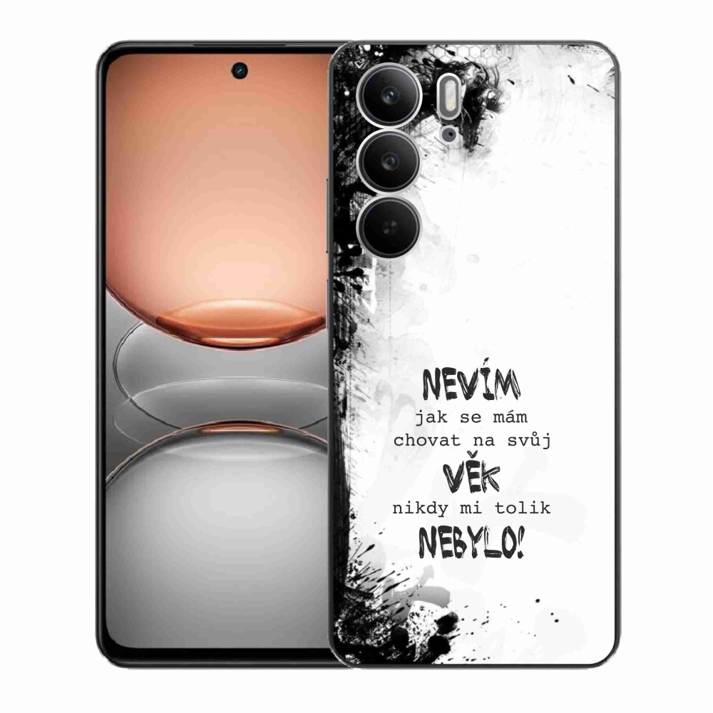 Gélový kryt mmCase na Realme C75 - vtipný text 14 biele pozadie