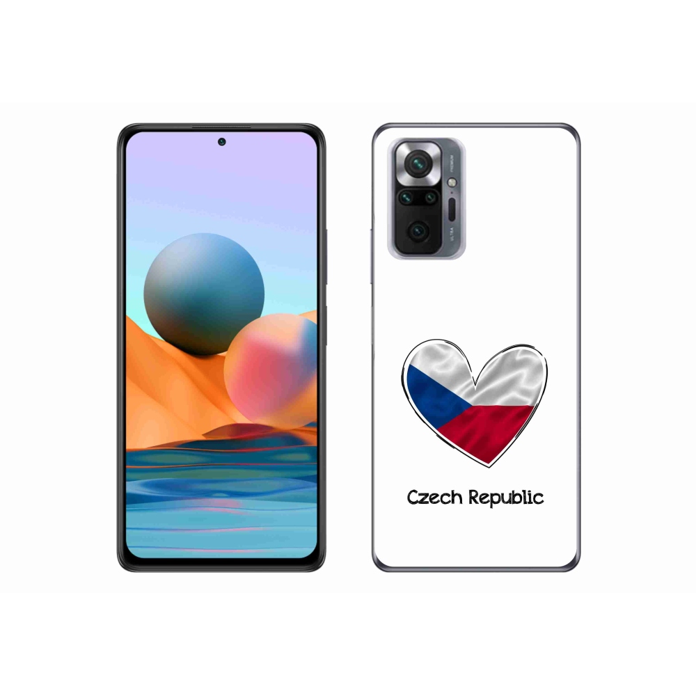 Gélový kryt mmCase na Xiaomi Redmi Note 10 Pro - vlajka srdca biele pozadie