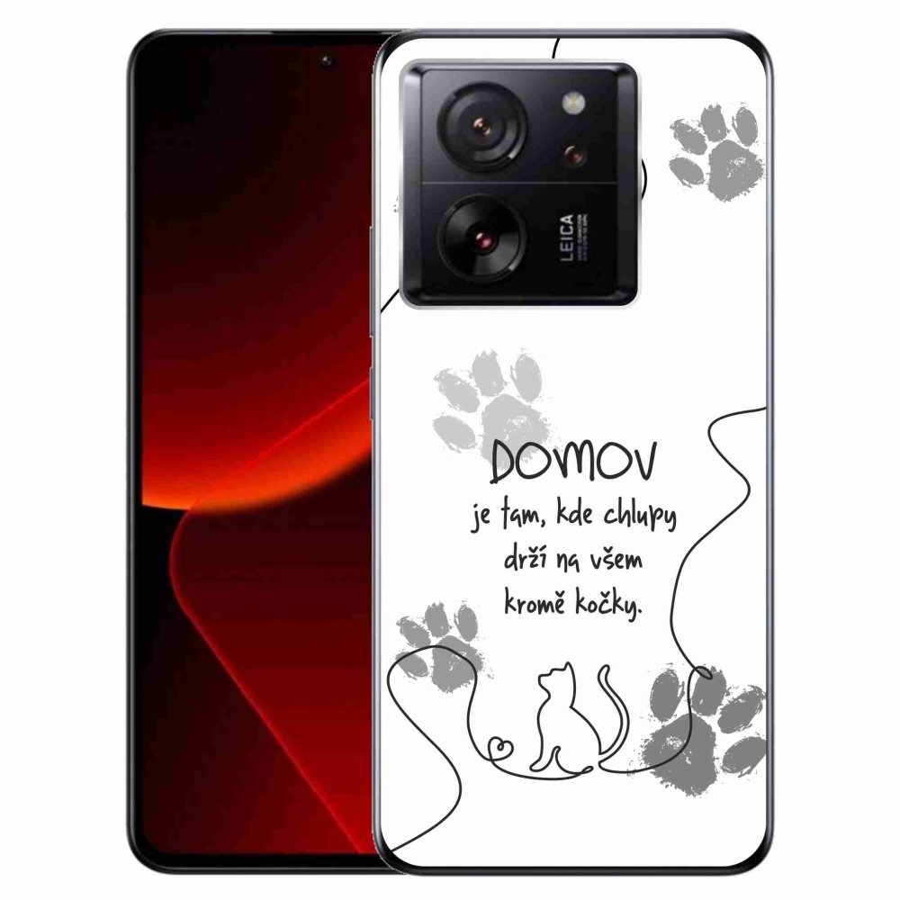 Gélový kryt mmCase na Xiaomi 13T/13T Pro - mačacie motív biele pozadie