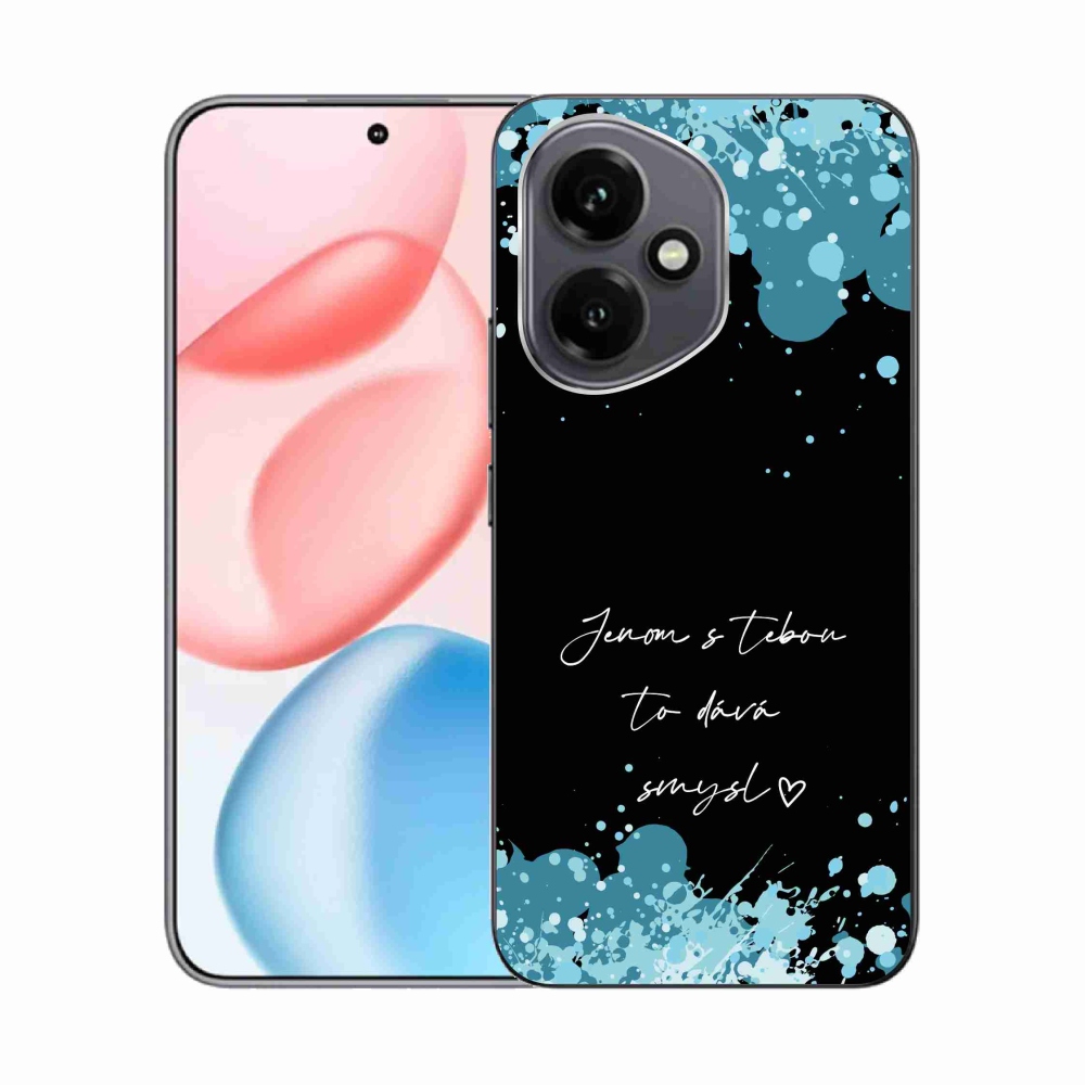 Gélový kryt mmCase na Honor 400 - zamilovaný text čierne pozadie