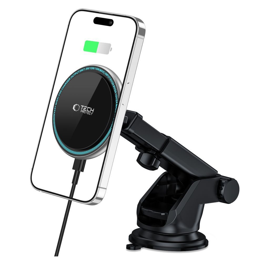Nabíjací magnetický držiak do auta Tech-Protect A2 Dash s MagSafe 15W - čierny